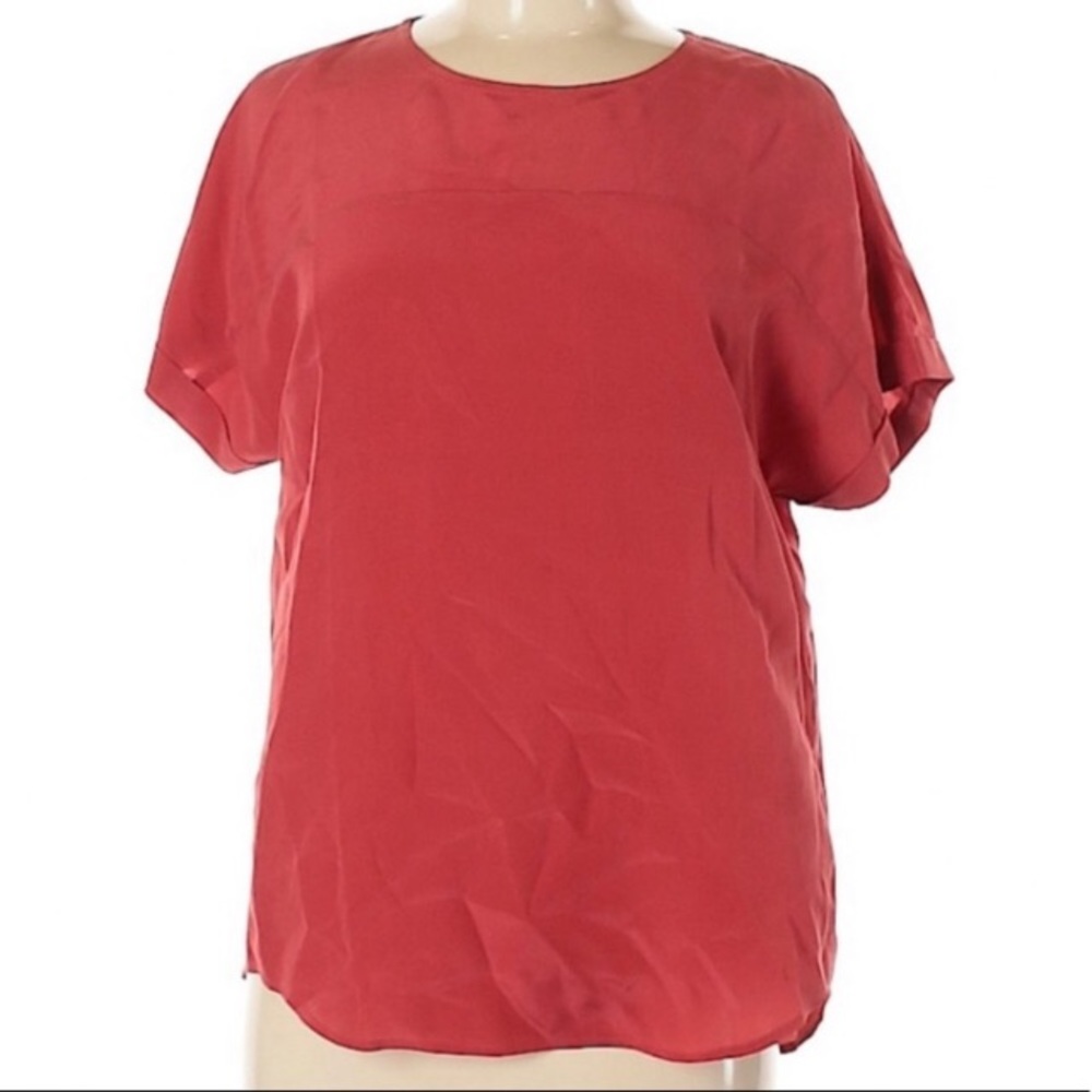 100% silk XXS Madewell  t-shirt NWOT Retails $149 red